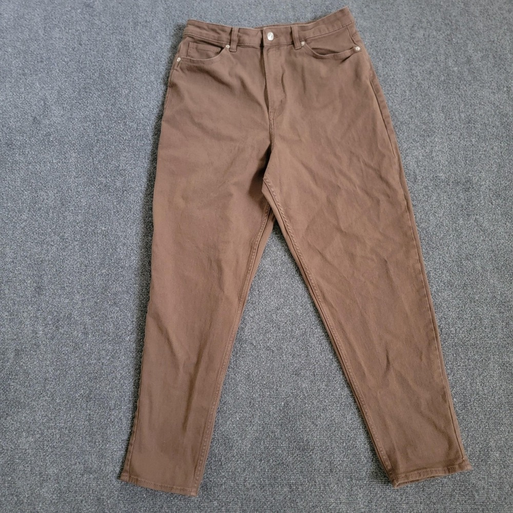 Divided‎ H&M Pants Womens 12 Brown High Waisted Tapered Leg Casual Cotton